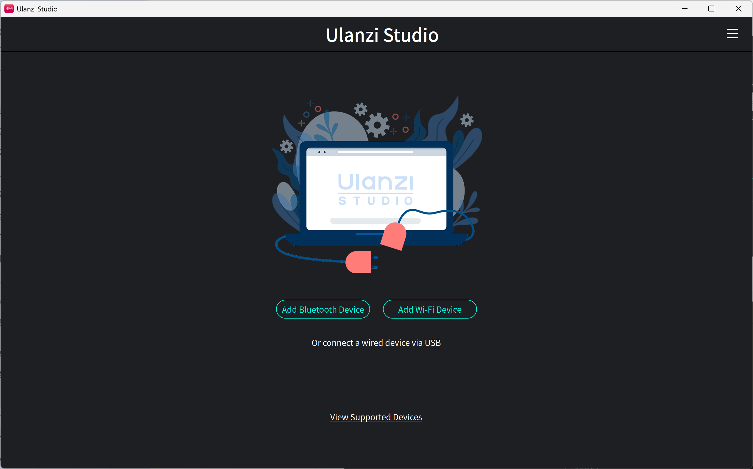 Ulanzi Studio device connection page