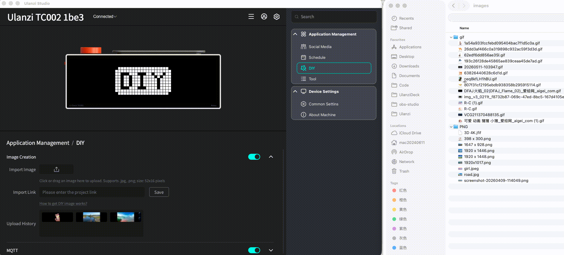Drag to import an image