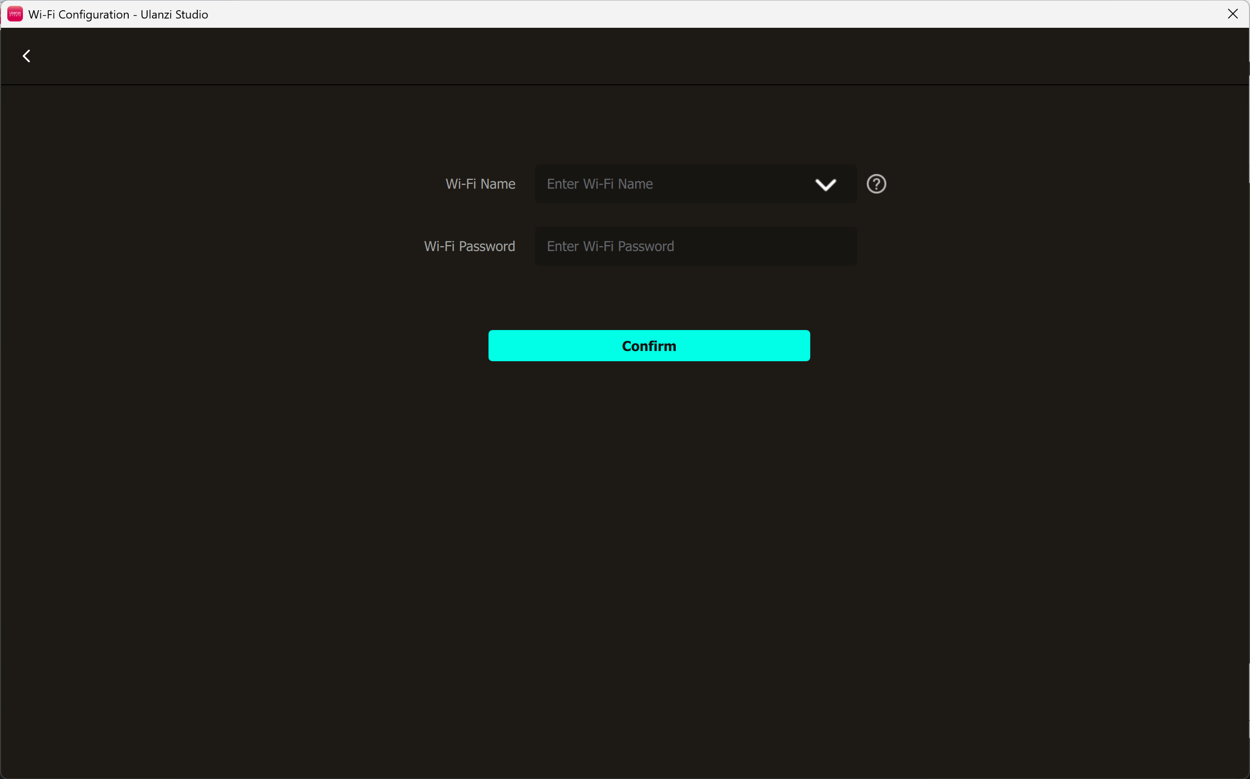 Enter the Wi-Fi name and password