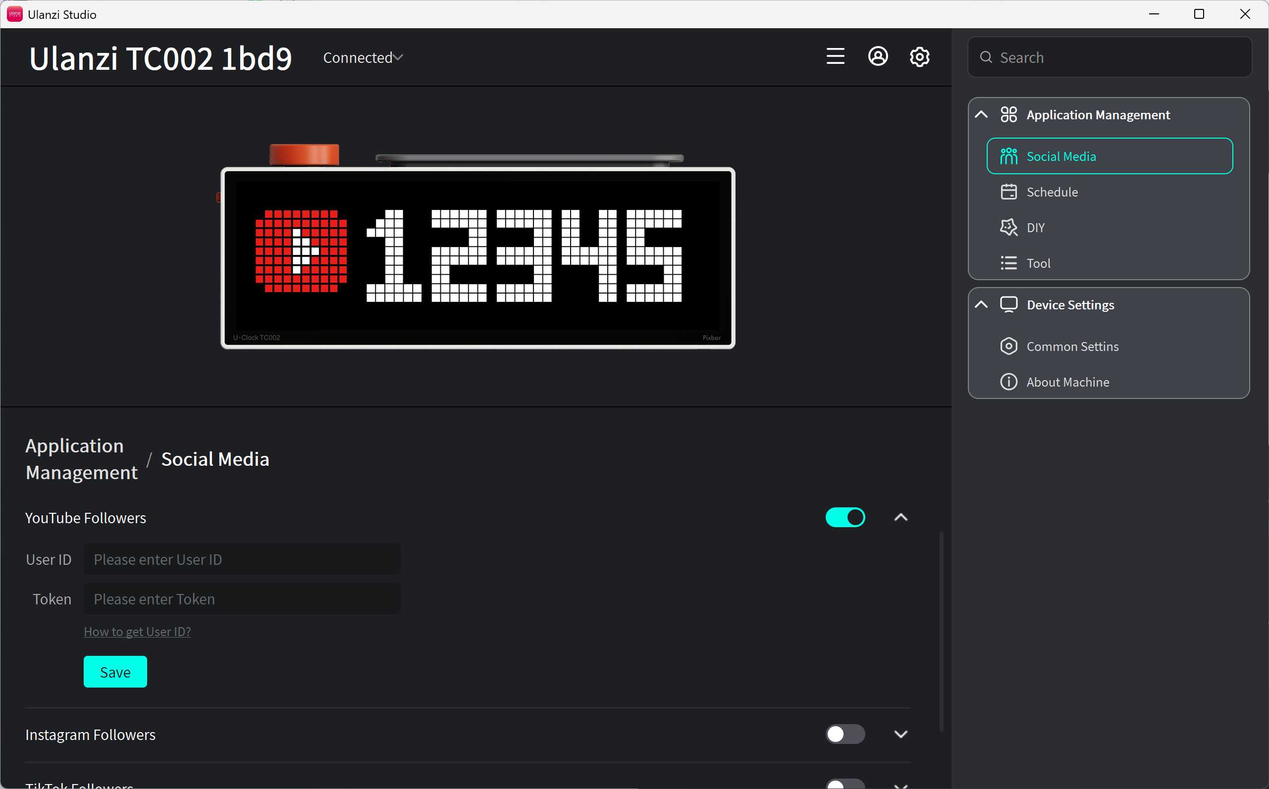 YouTube follower settings
