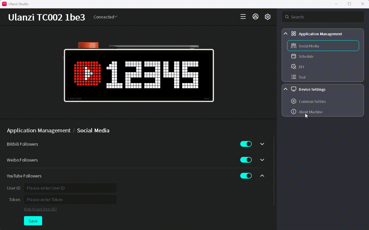 Validate the YouTube settings