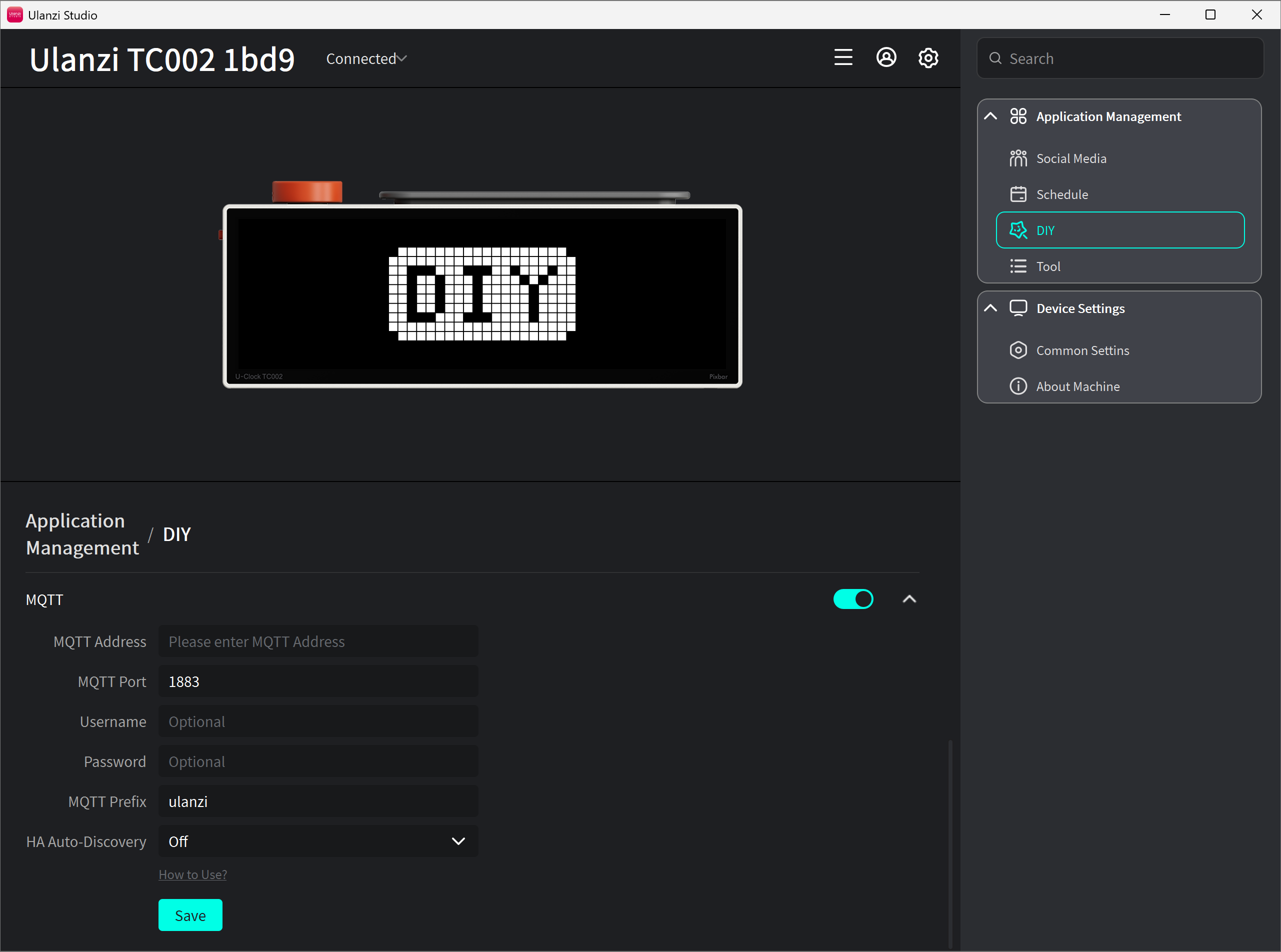 MQTT settings