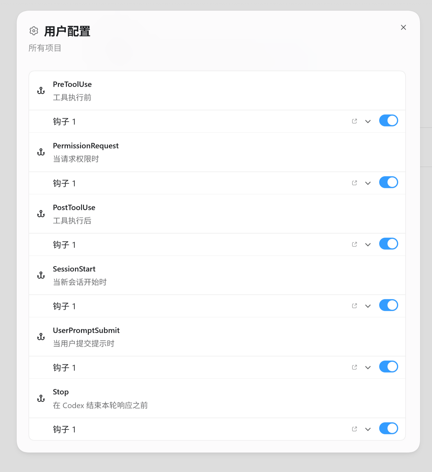Codex 用户 Hooks 配置