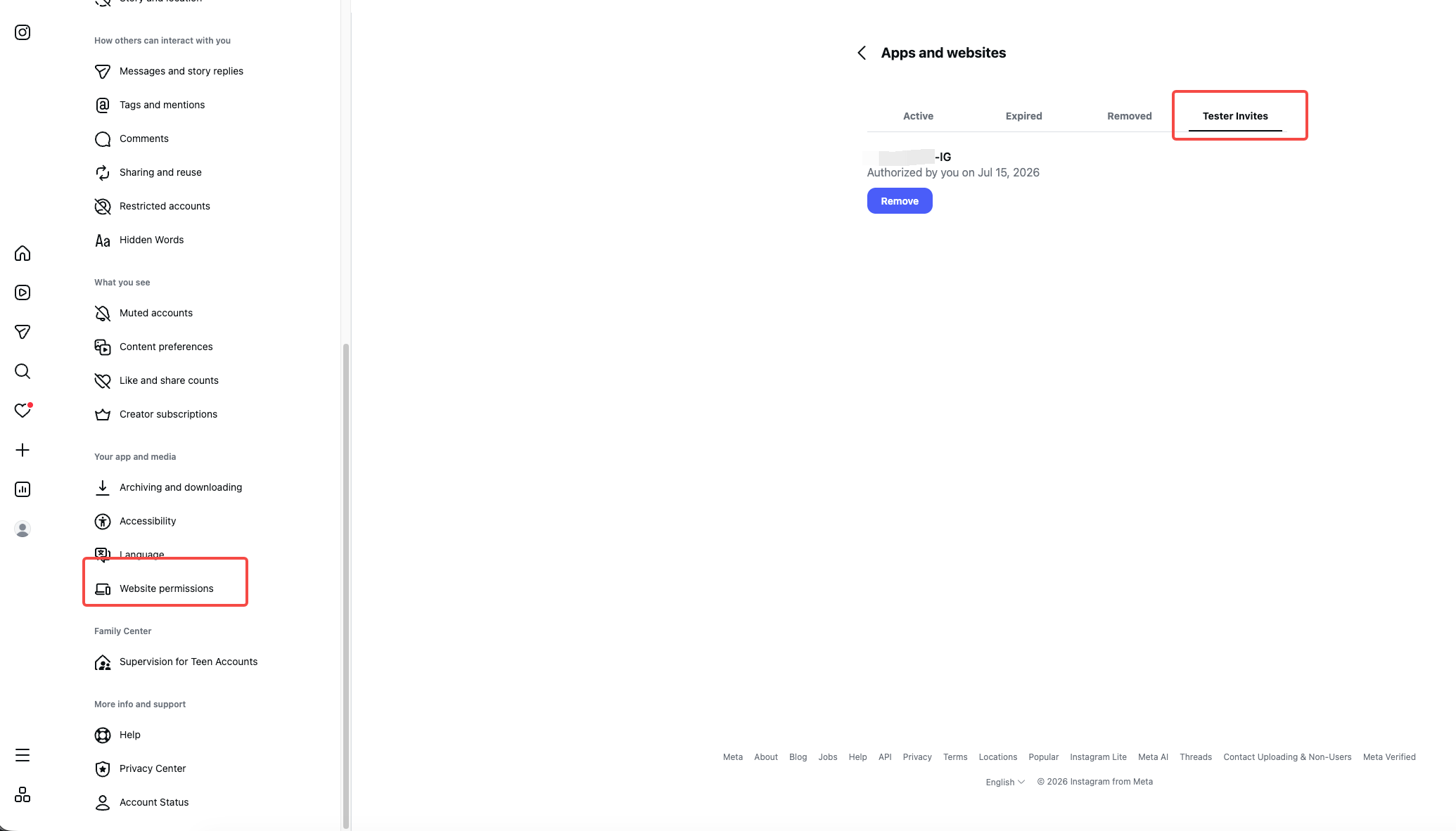 在 Instagram 中接受 Tester Invite
