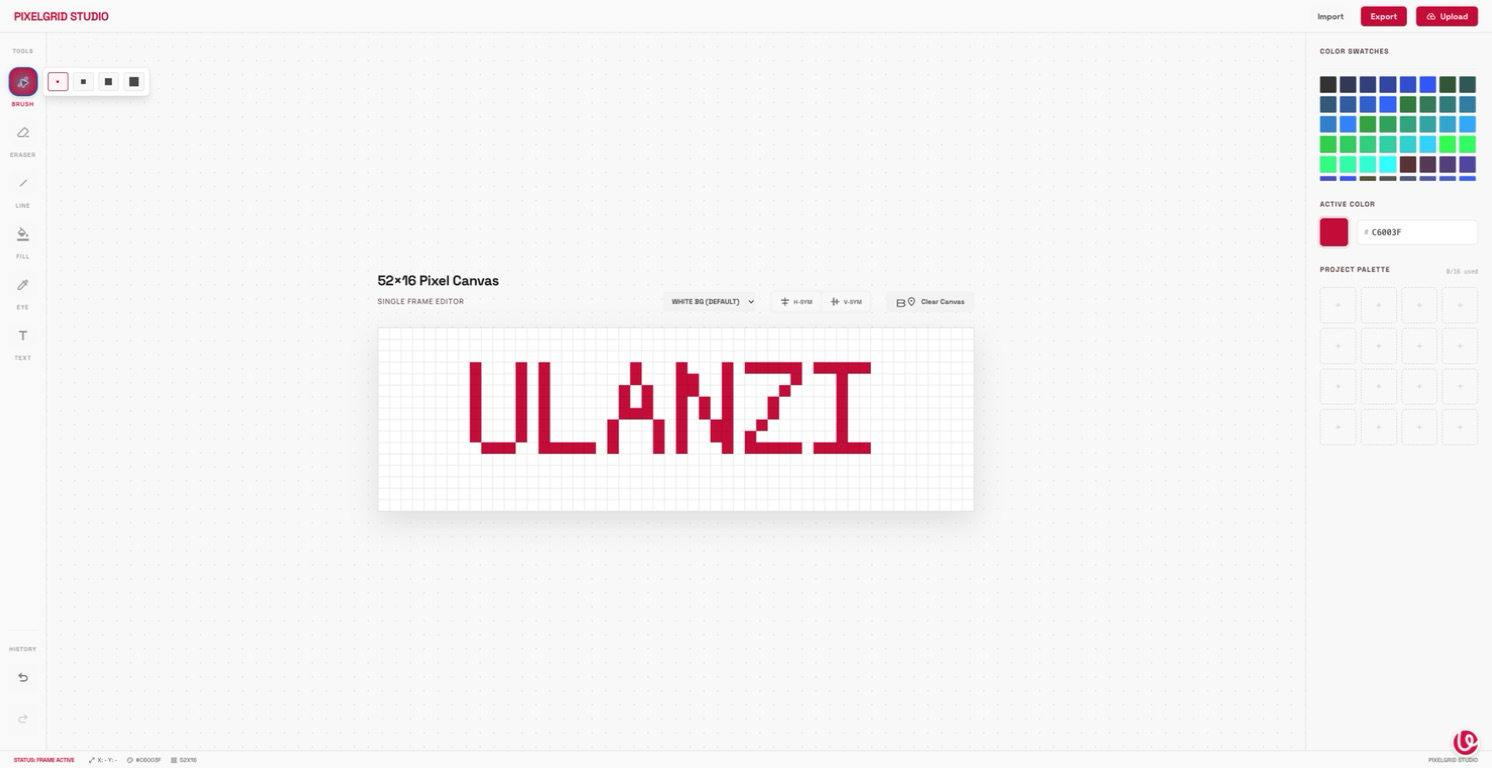PixelGrid 的工具、色板和项目调色板
